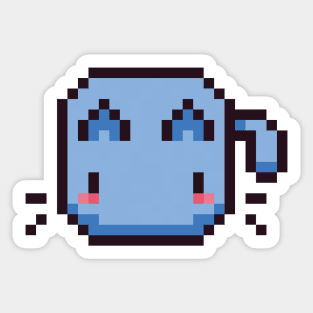 Blue Pixel Cat - Kawaii Retro Pixel Art Sticker
